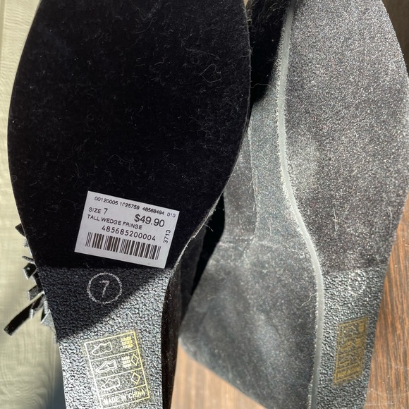NWT black suede wedge boot - Picture 2 of 3